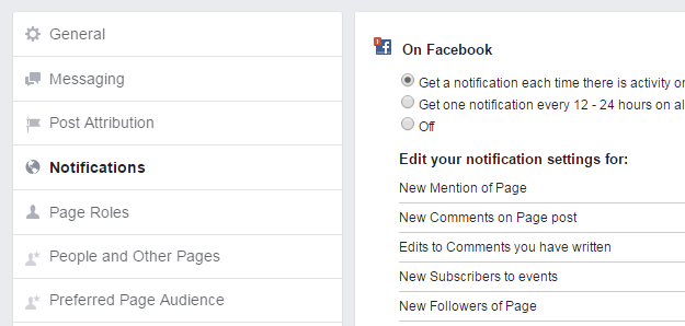 Facebook Page Notifications