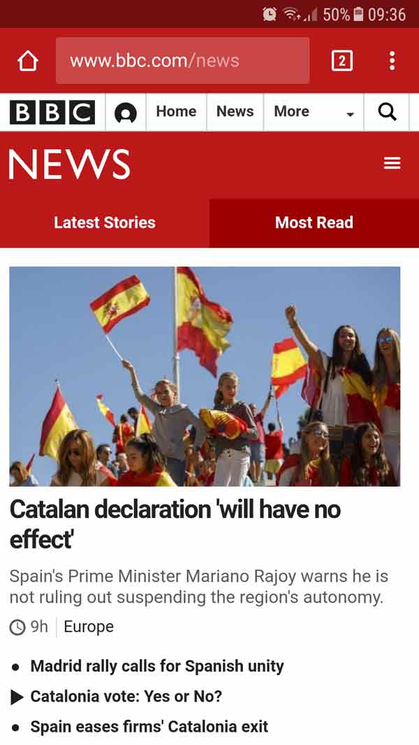 BBC Website Catalan Independence