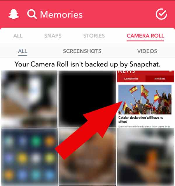 snapchat my story from camera roll
