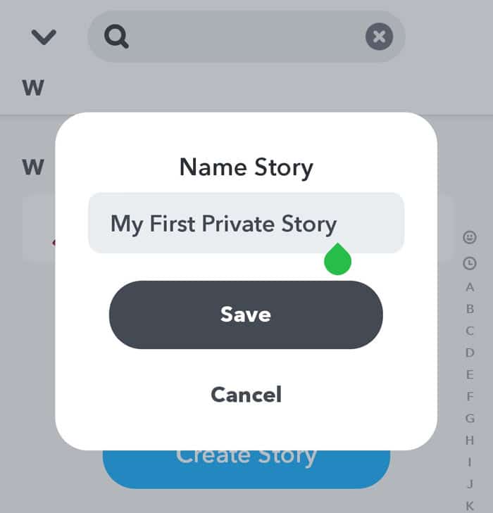 Name your Private Story.