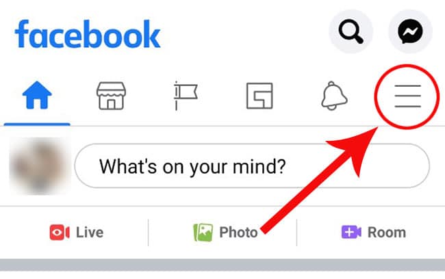 The Facebook hamburger menu.