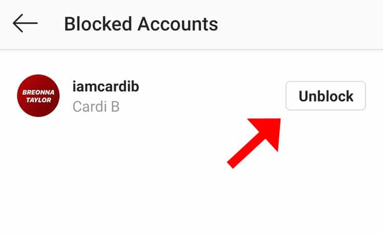unblock an instagram account