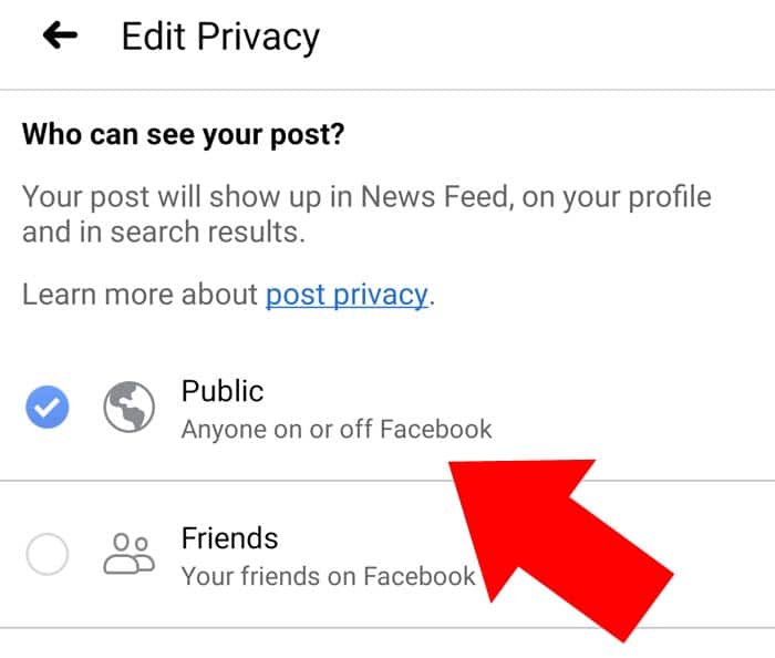 edit post privacy facebook