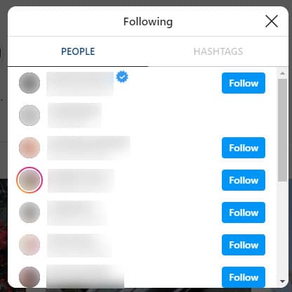 check who someone recently followed on Instagram using the desktop version